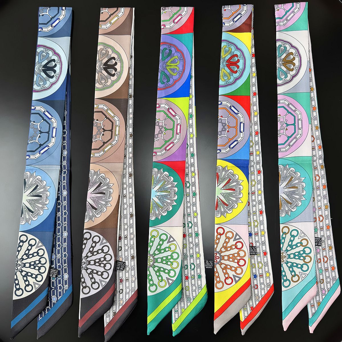 Luxury Skincare Headband - 브랜드 디자인 여성 스카프 컬러풀 반원형