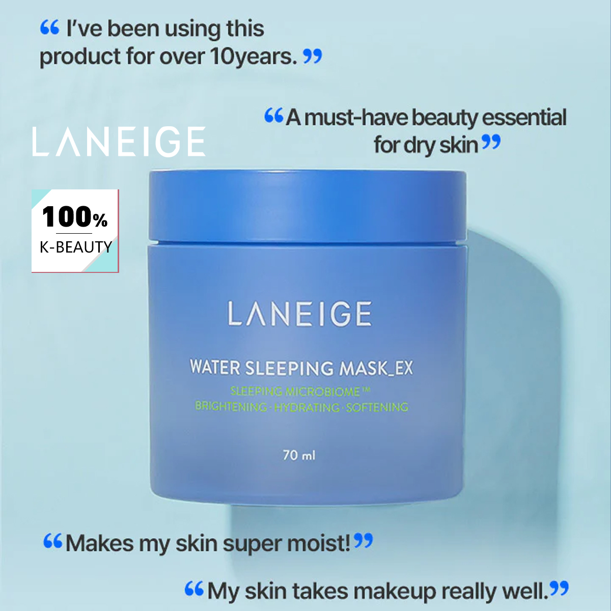 Luxury Skincare Mask - 라네즈 워터 슬리핑 마스크 70ml, 오버나이트