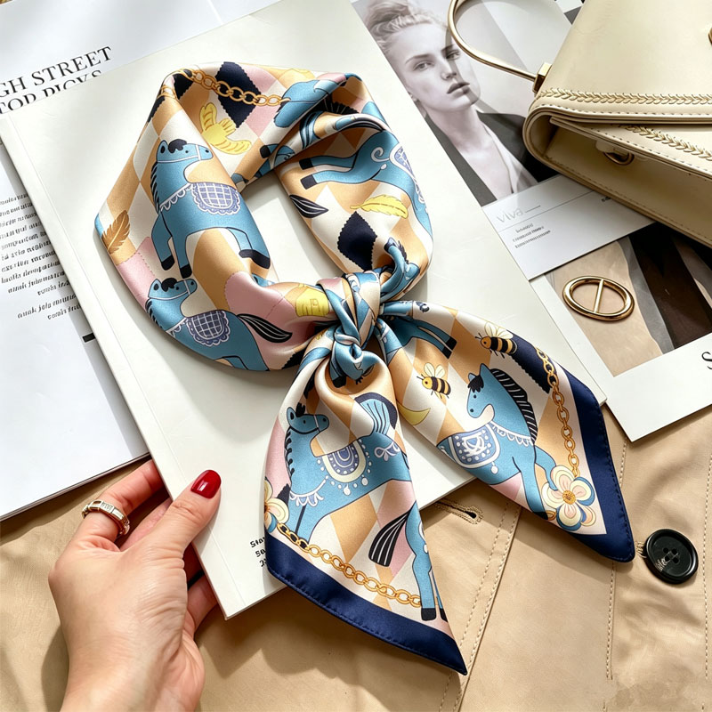여성용 손수건 헤어 실크 스카프 70*70cm 프린트  - Luxury Skincare Headband 리뷰 및 가격