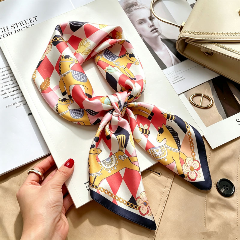 여성용 손수건 헤어 실크 스카프 70*70cm 프린트  - Luxury Skincare Headband 리뷰 및 가격