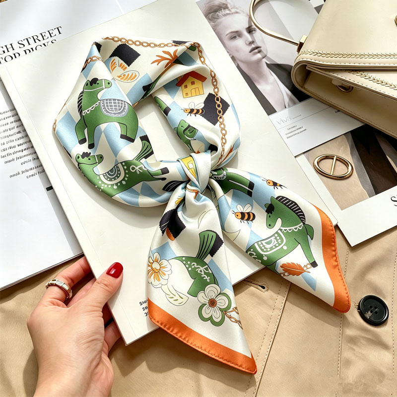 여성용 손수건 헤어 실크 스카프 70*70cm 프린트  - Luxury Skincare Headband 리뷰 및 가격
