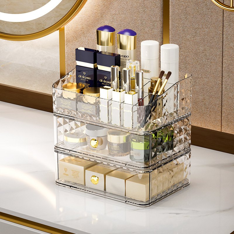 다이아몬드 패턴 화장품 수납함 고급스러운 대용량 데스크 - Luxury Skincare Box 리뷰 및 가격