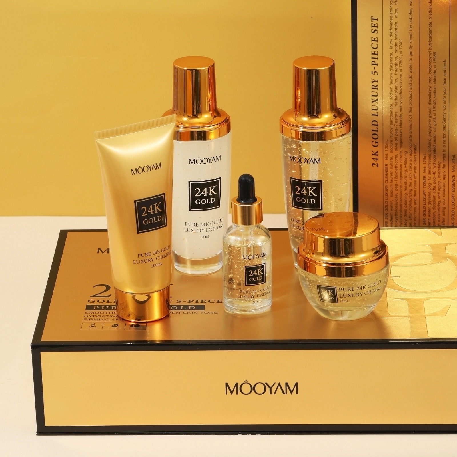 24K 골드 럭셔리 보습 안티 링클 세트 잔주름 감소  - Luxury Gold Skincare 리뷰 및 가격